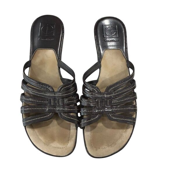 Cole Haan NikeAir Slide Sandals Women's Size 9 Brown Leather - Picture 1 of 10